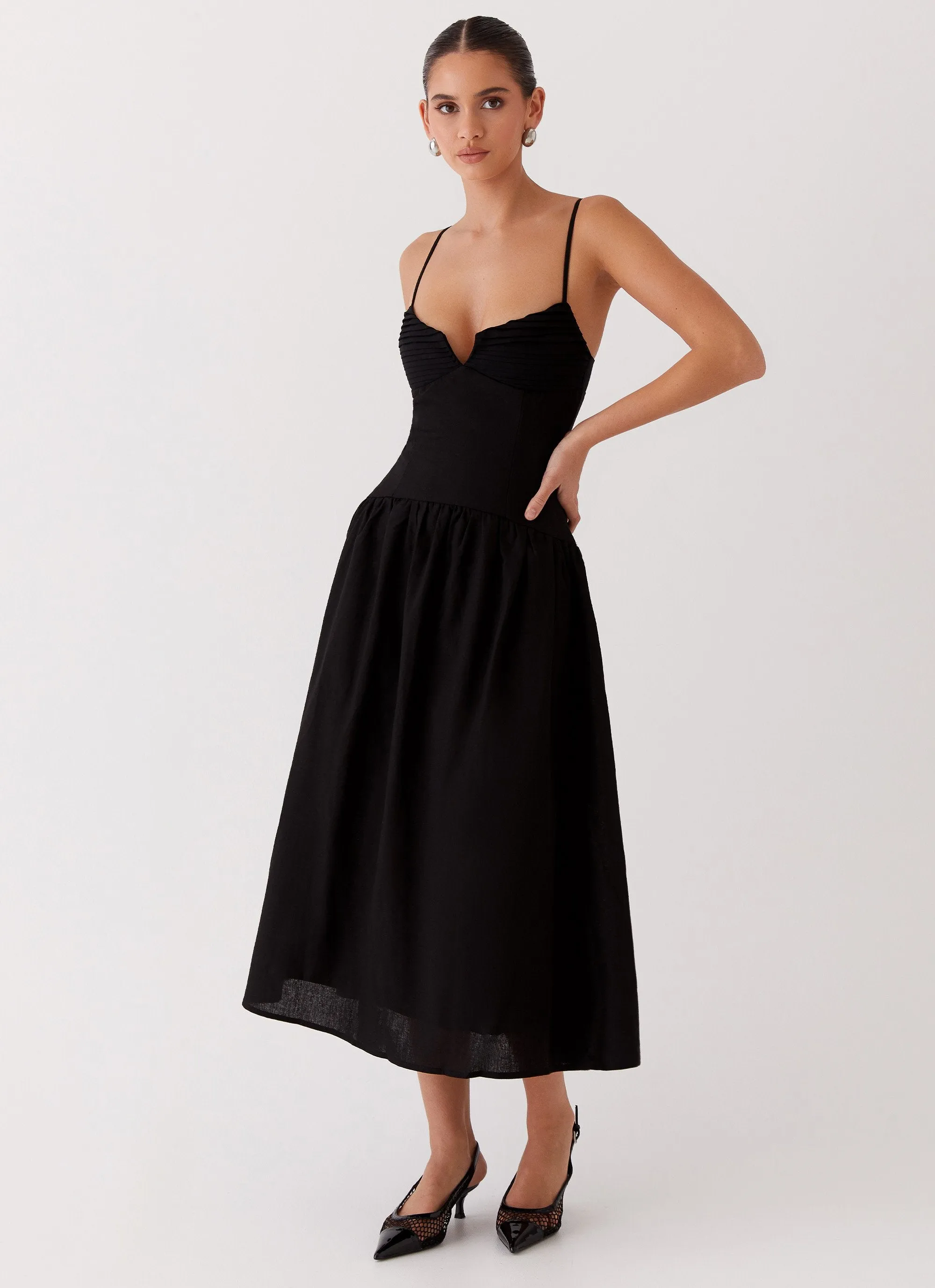 Louvelle Linen Maxi Dress - Black sold by Peppermayo product image thumbnail 5