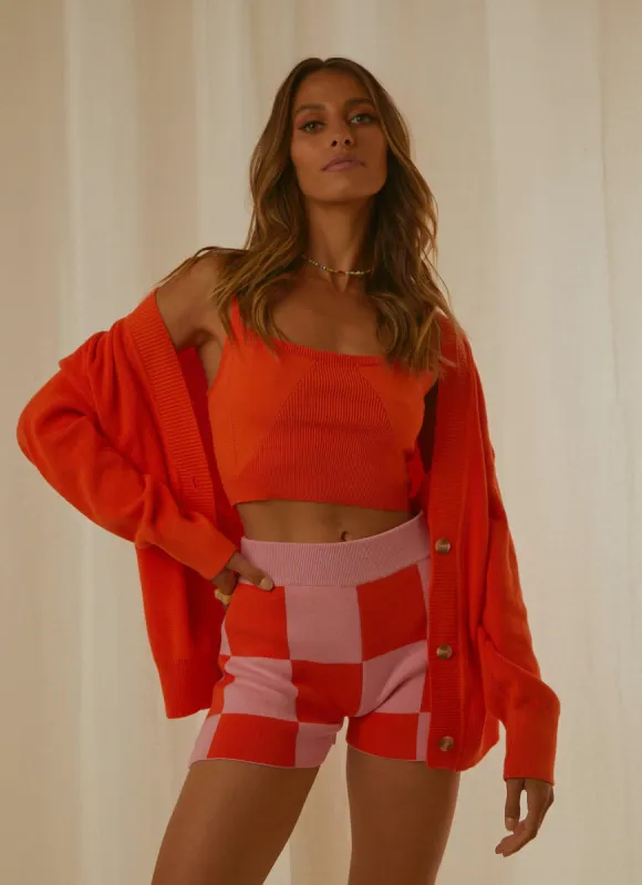 Nyla Knit Cardigan - Orange sold by Peppermayo