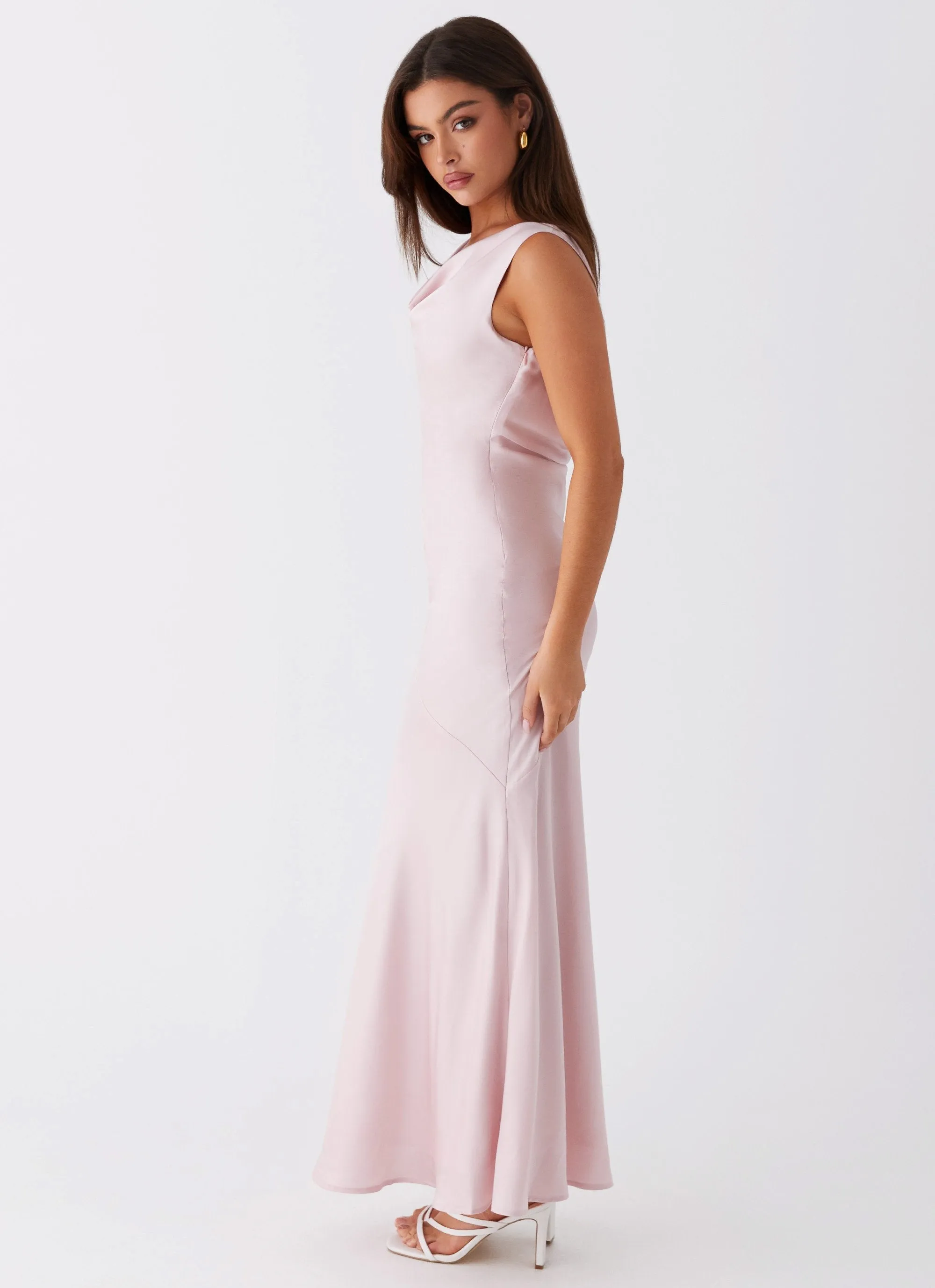 Be Mine Satin Maxi Dress - Mauve Pink sold by Peppermayo product image thumbnail 3