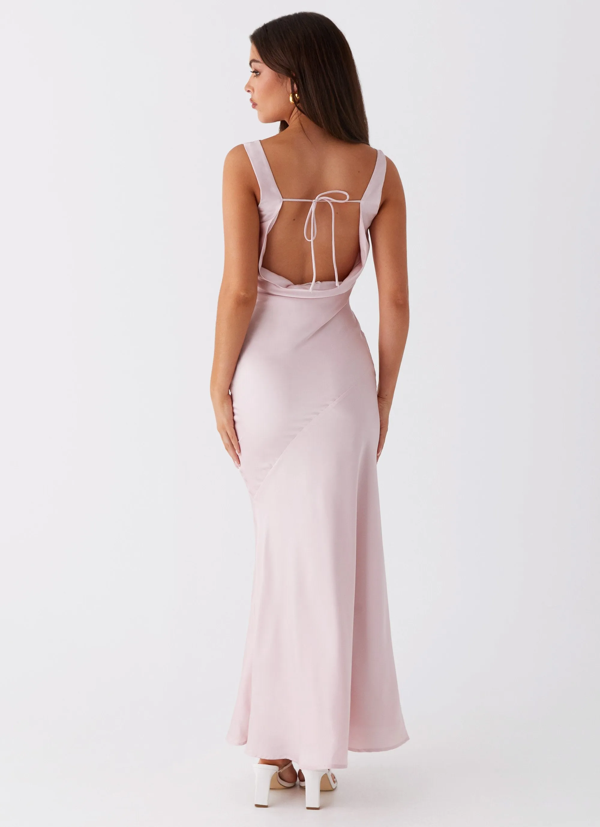 Be Mine Satin Maxi Dress - Mauve Pink sold by Peppermayo product image thumbnail 4