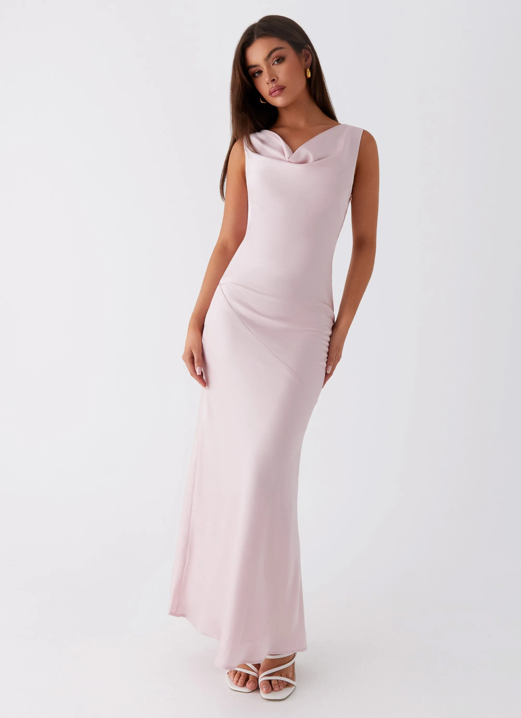 Be Mine Satin Maxi Dress - Mauve Pink sold by Peppermayo product image thumbnail 5