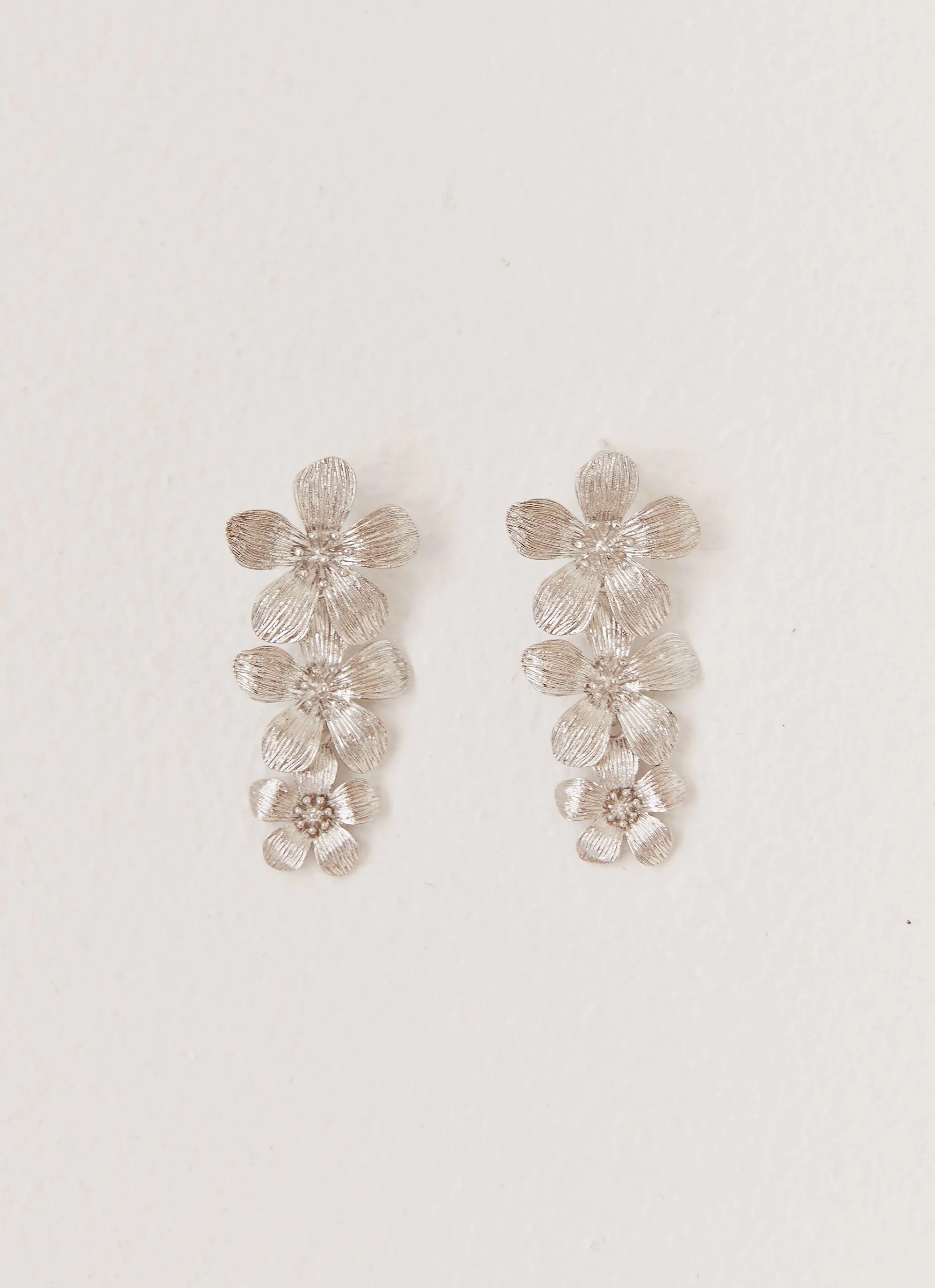 Cadie Flower Earrings - Silver sold by Peppermayo product image thumbnail 2