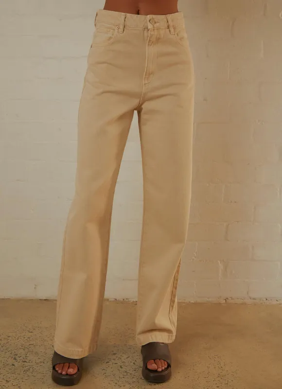 A 94' High & Wide Jean - Ecru sold by Peppermayo