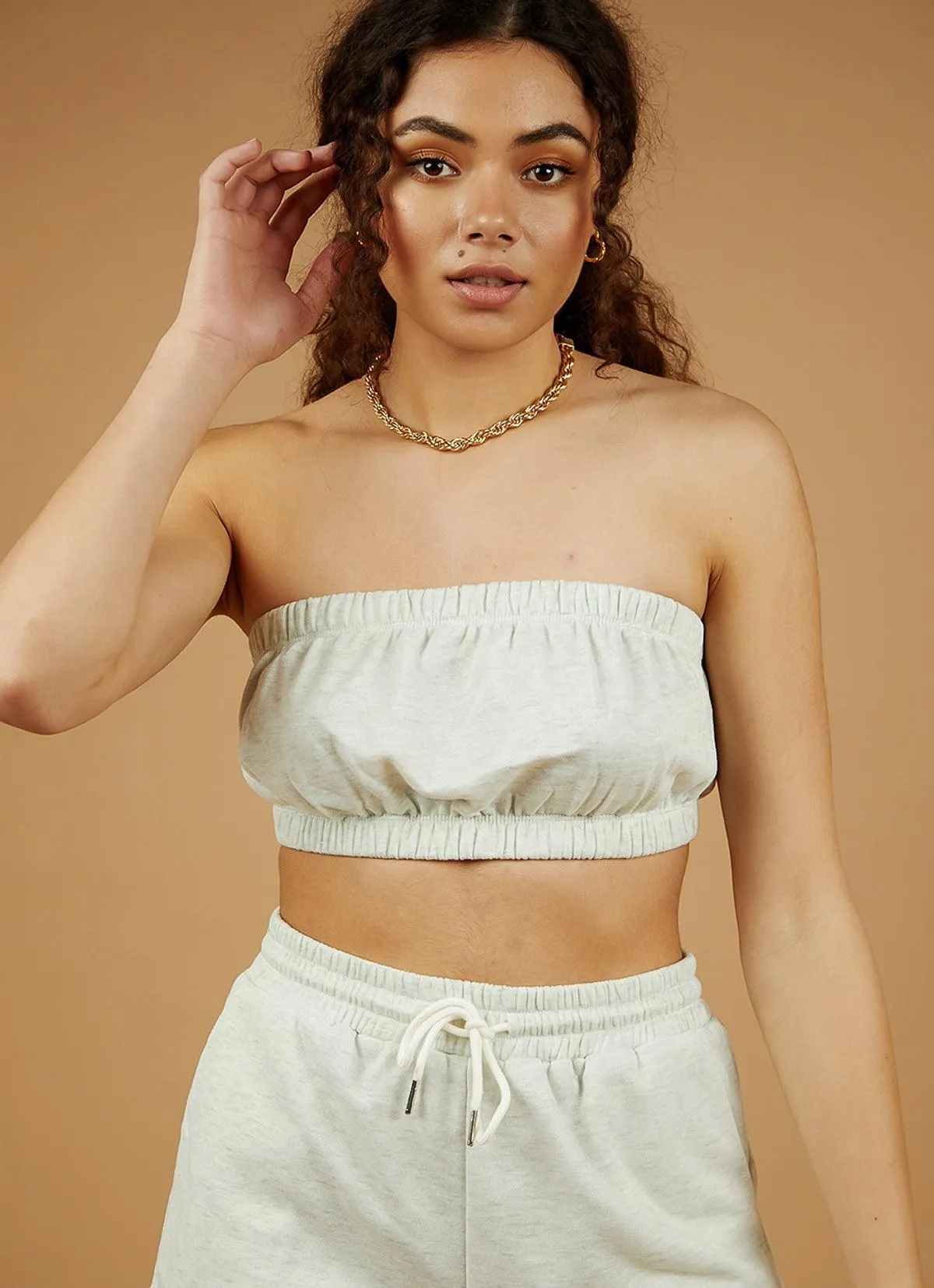 Centre Mark Crop - Grey sold by Peppermayo