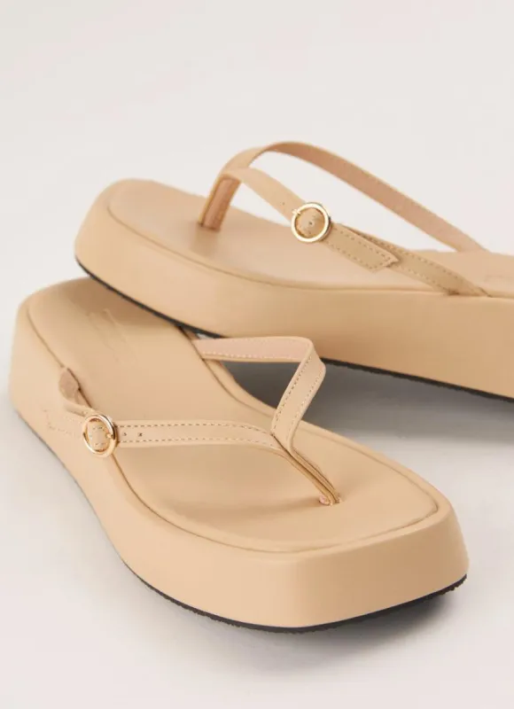 Sunday Social Life Sandals - Beige sold by Peppermayo