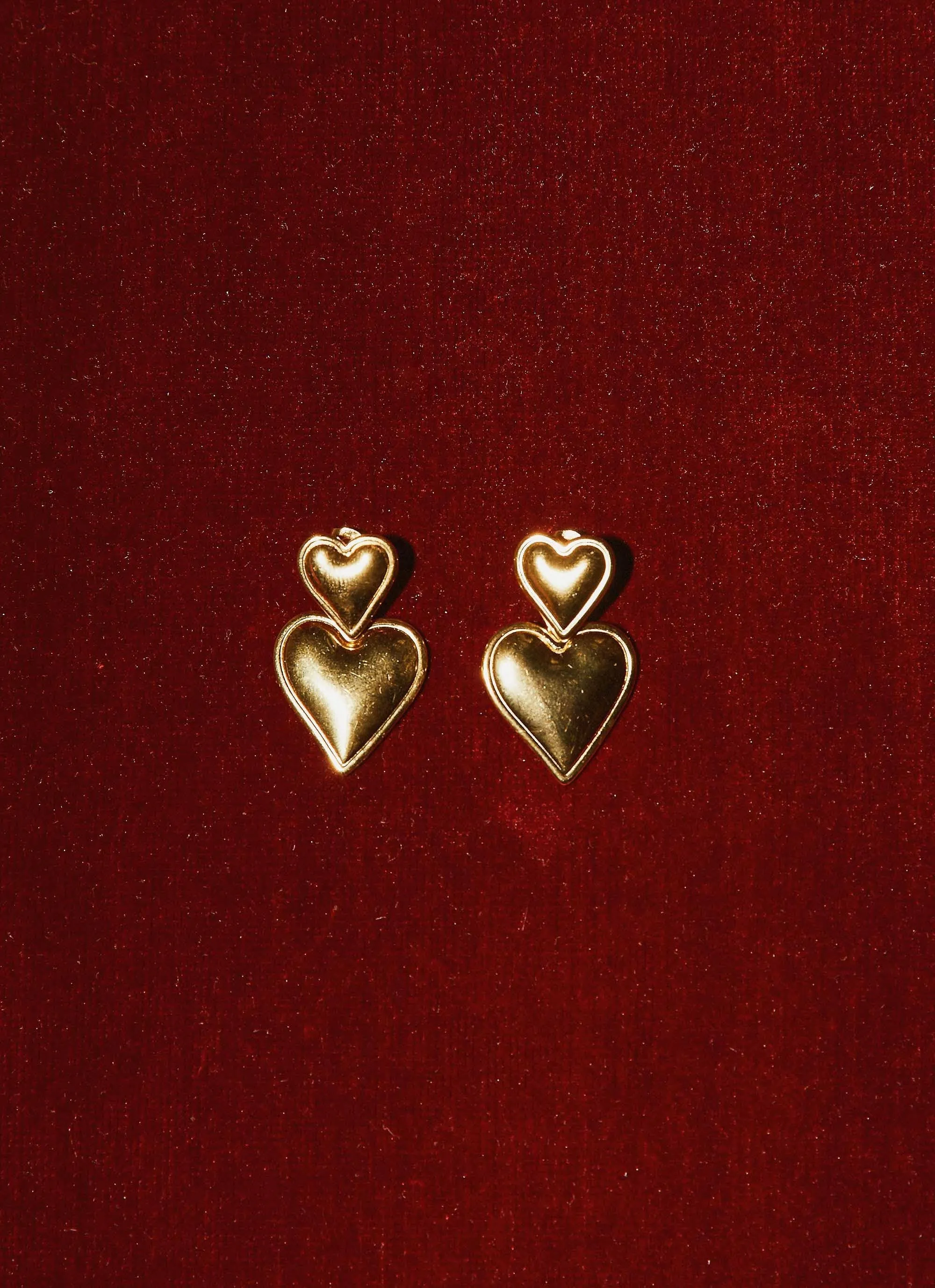 Diah Heart Earrings - Gold sold by Peppermayo product image thumbnail 4