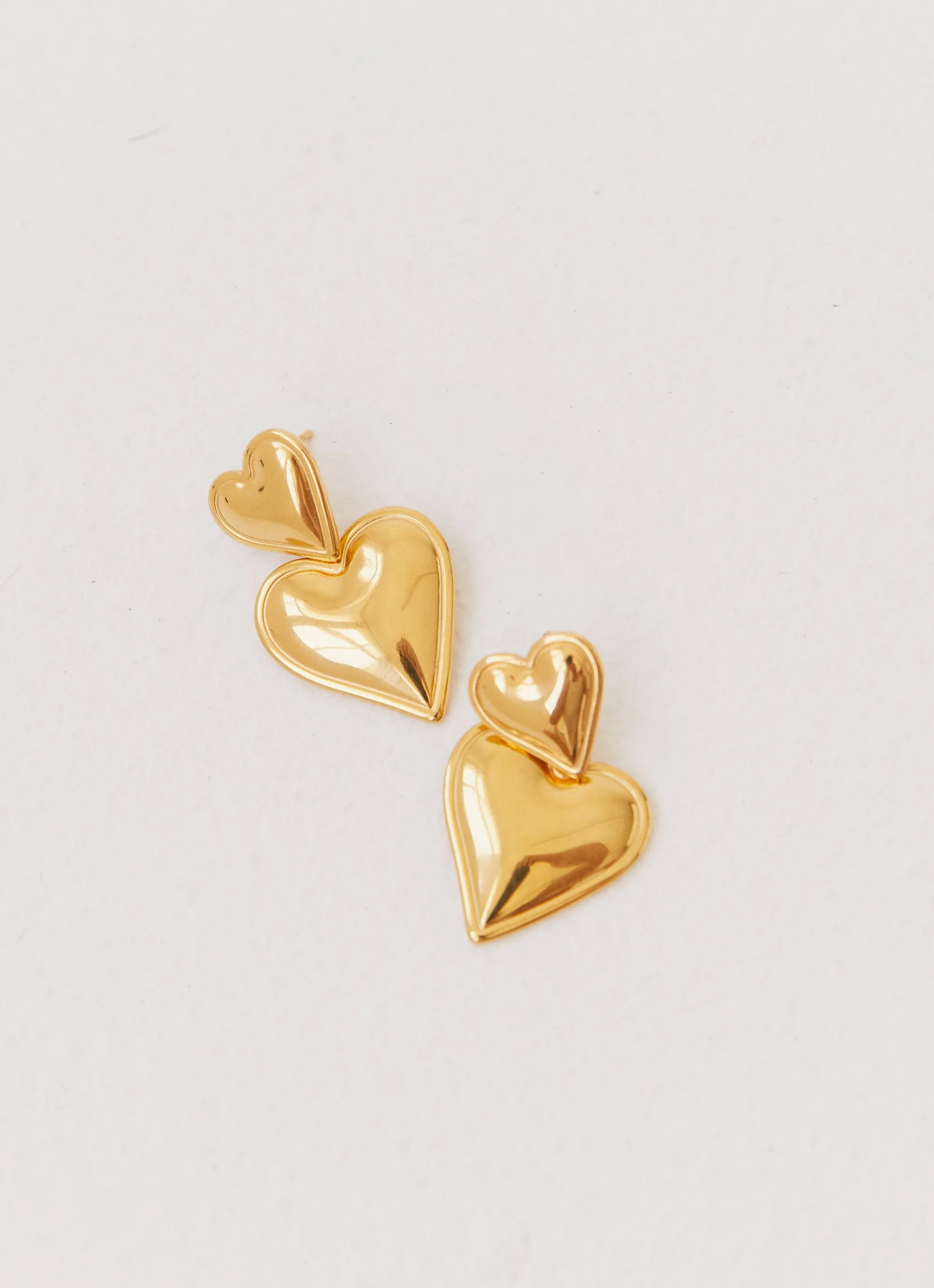 Diah Heart Earrings - Gold sold by Peppermayo product image thumbnail 2