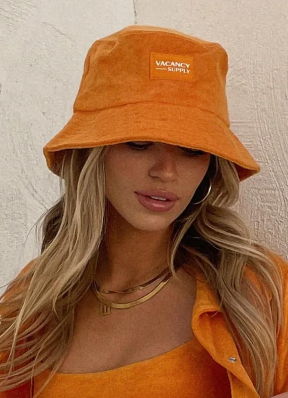Sundial Terry Bucket Hat - Tangerine sold by Peppermayo