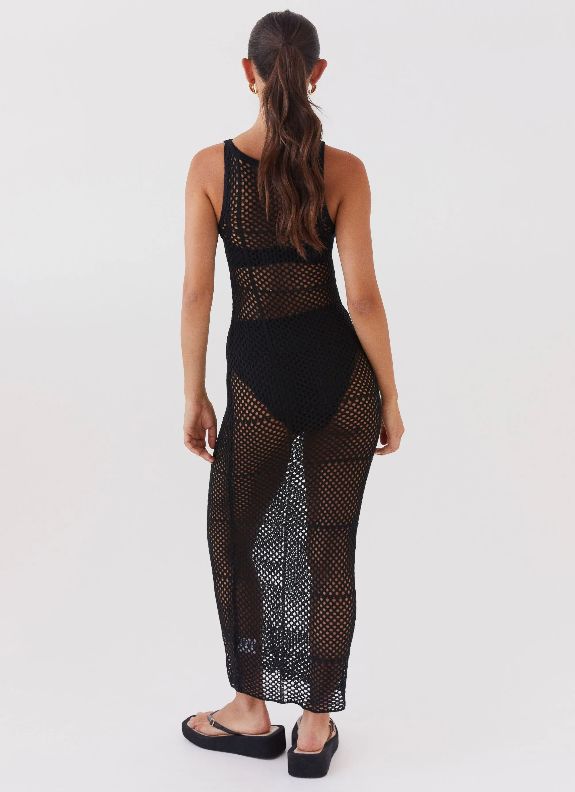 Night Waves Crochet Maxi Dress - Black sold by Peppermayo product image thumbnail 5