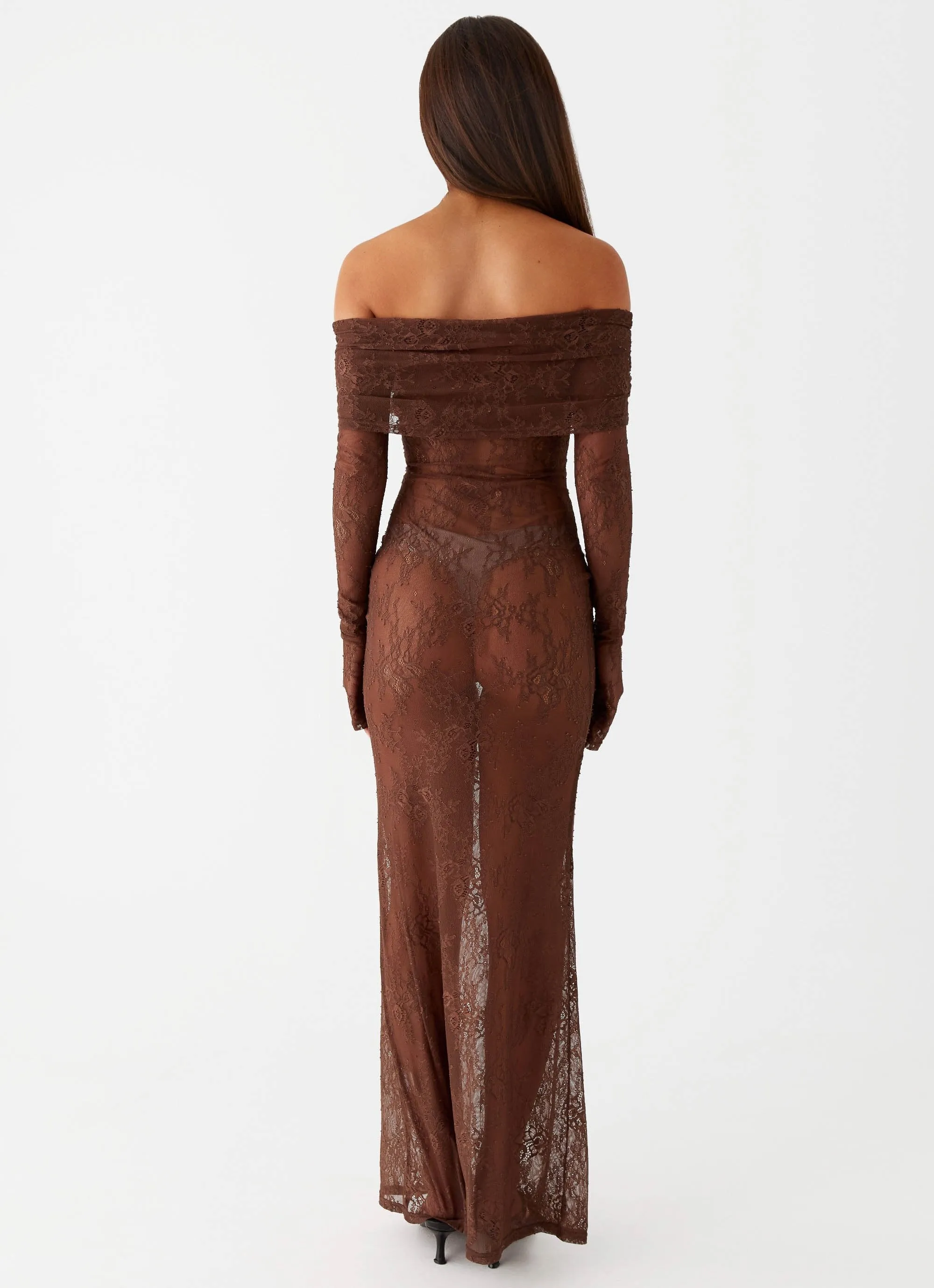 Nadia Lace Maxi Dress - Chocolate sold by Peppermayo product image thumbnail 4