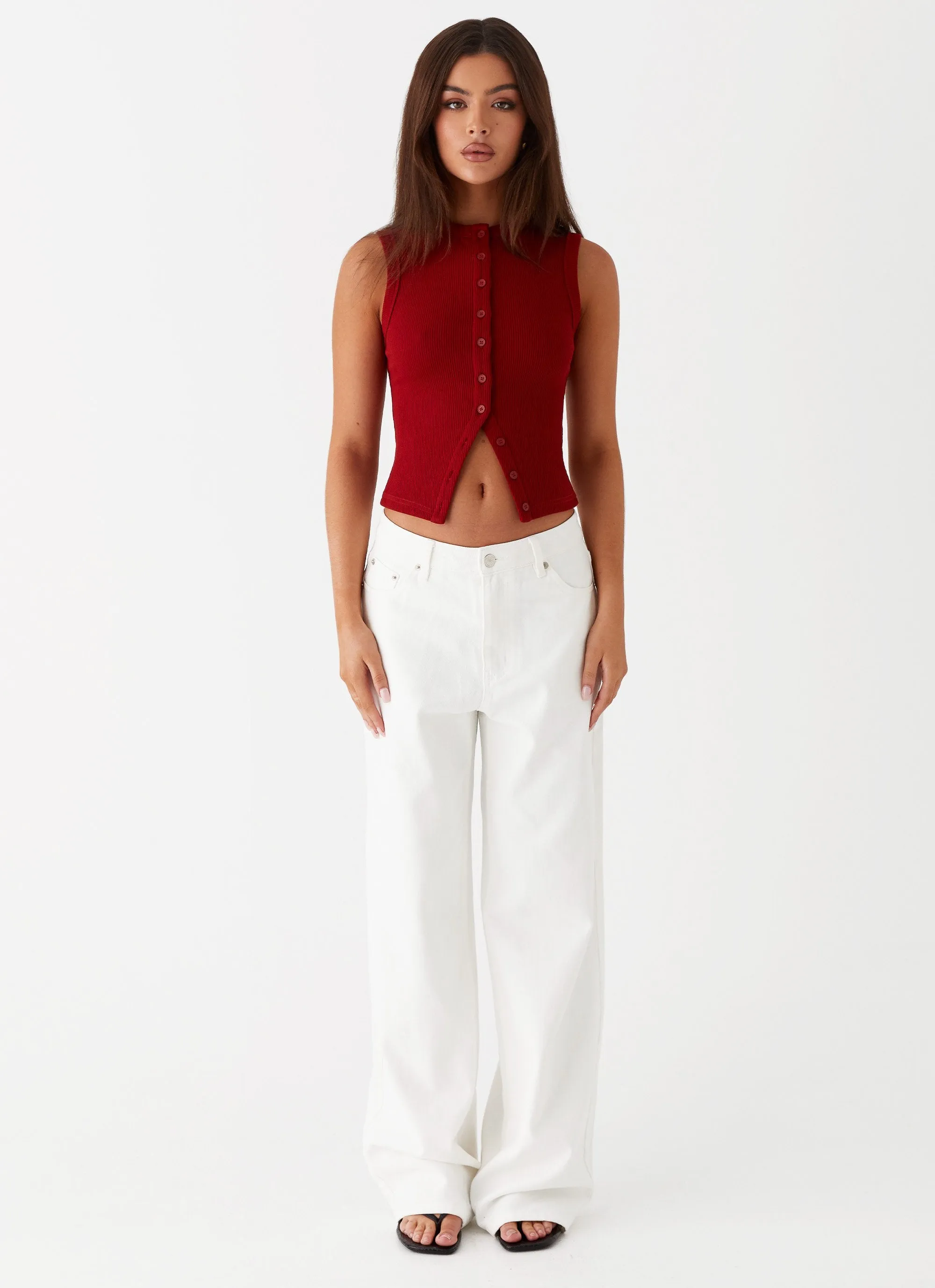 Blair Buttoned Tank Top - Ribbed Knit sold by Peppermayo product image thumbnail 2