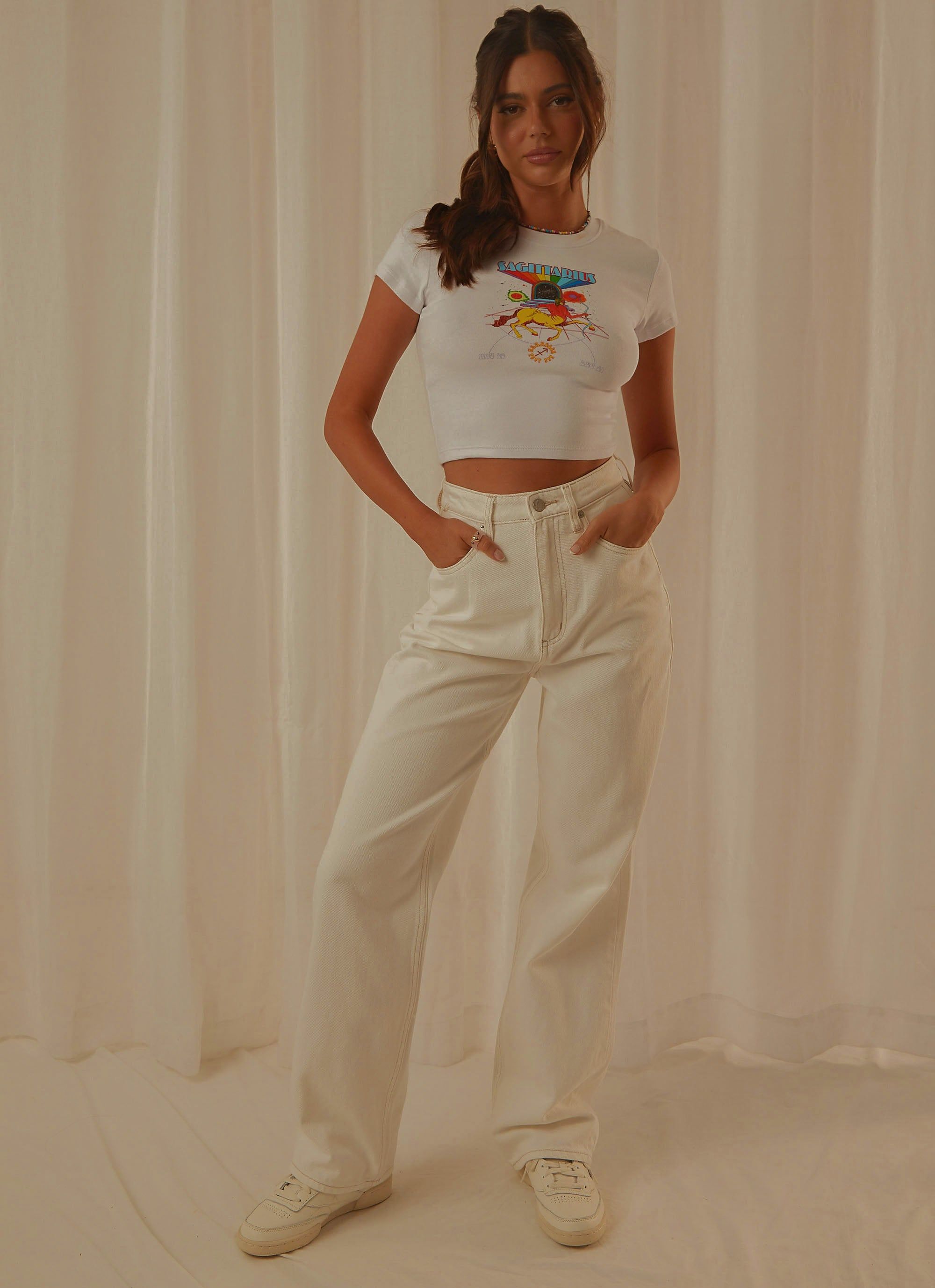 Sagittarius Baby Tee - White sold by Peppermayo product image thumbnail 4