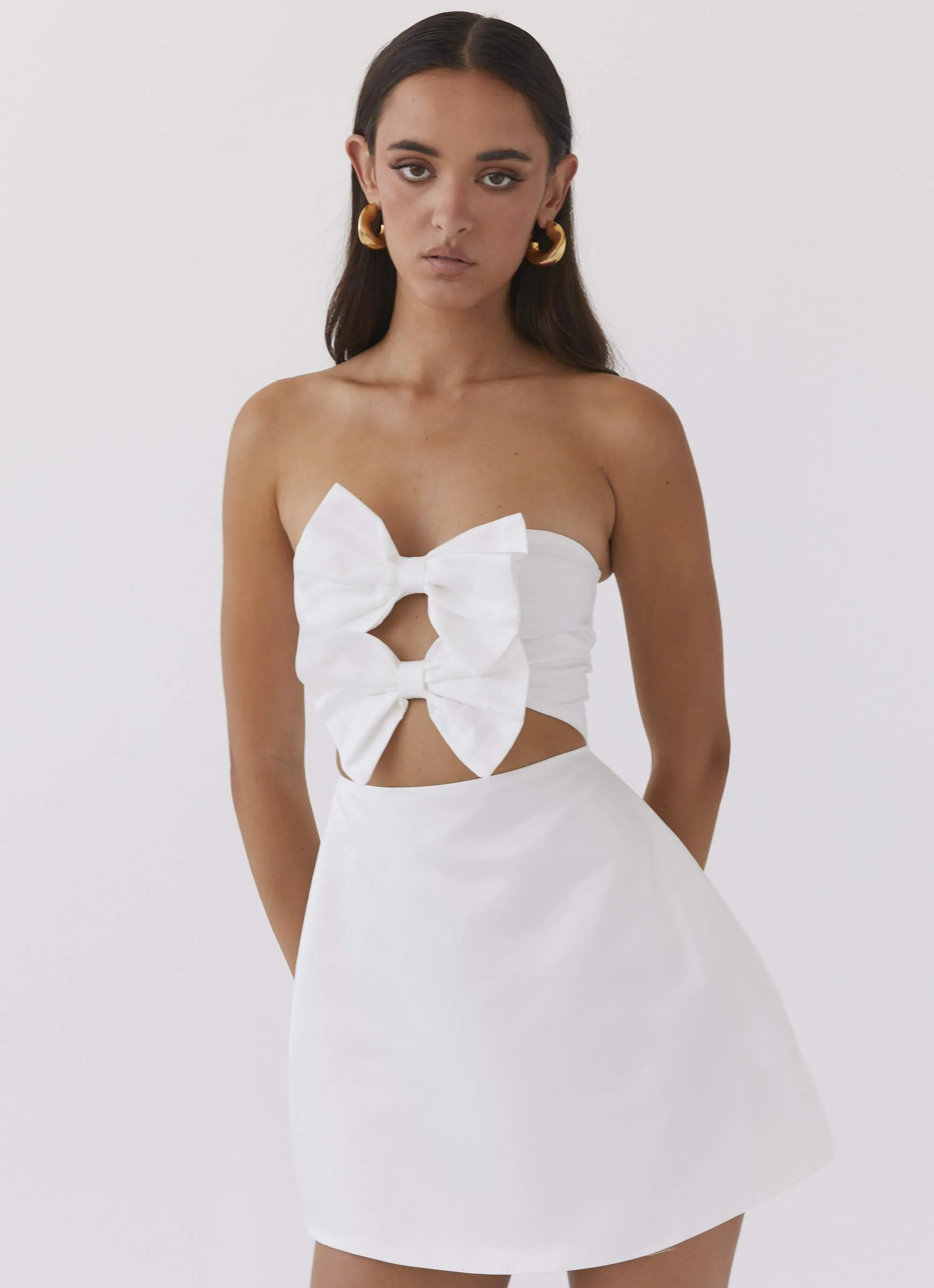 Girl Crush Bow Mini Dress - White sold by Peppermayo product image thumbnail 5