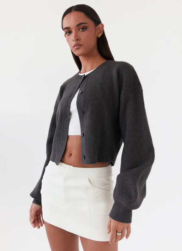 Daphne Knit Cardigan - Charcoal sold by Peppermayo