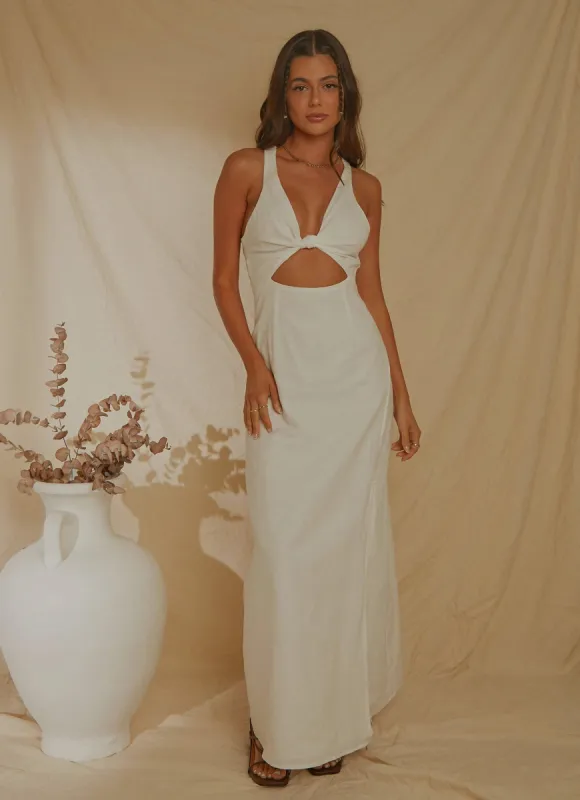 Italian Love Maxi Dress - White sold by Peppermayo