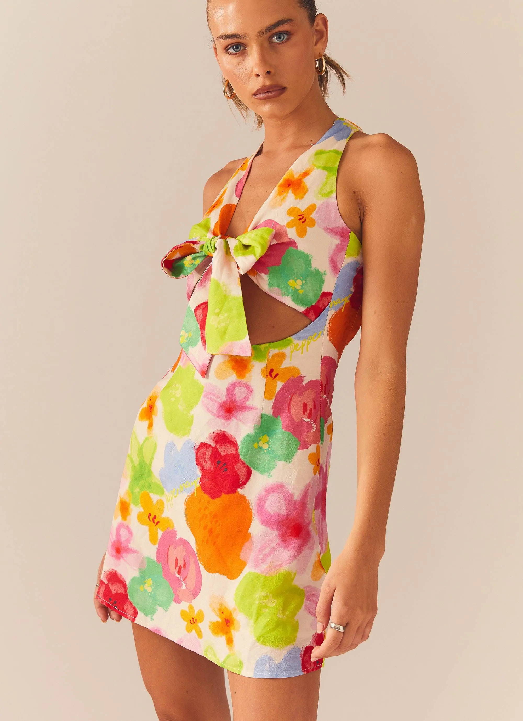 knee length dresses for ladies Larnie Linen Mini Dress main image 1