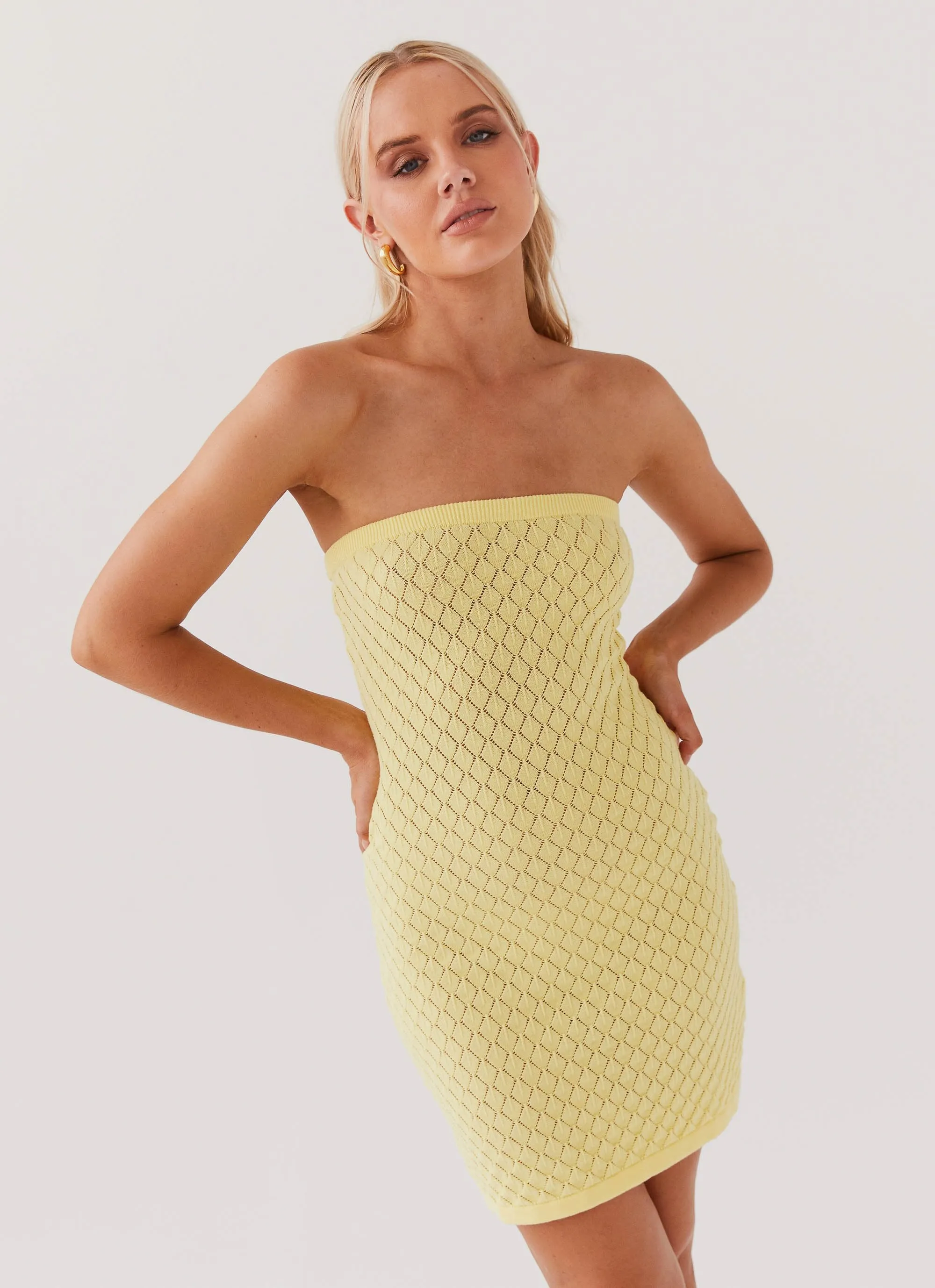 Lifeline Knit Tube Mini Dress - Lemon sold by Peppermayo product image thumbnail 5