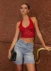 Serifina Lace Halterneck Top - Cherry sold by Peppermayo
