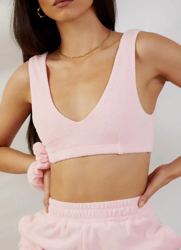 Cote Dazur Terry Crop - Pink sold by Peppermayo