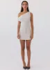 Marissa Linen One Shoulder Top - Oatmeal sold by Peppermayo