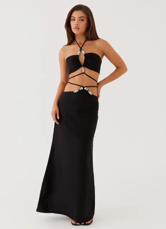 Neveah Beaded Maxi Skirt - Black sold by Peppermayo