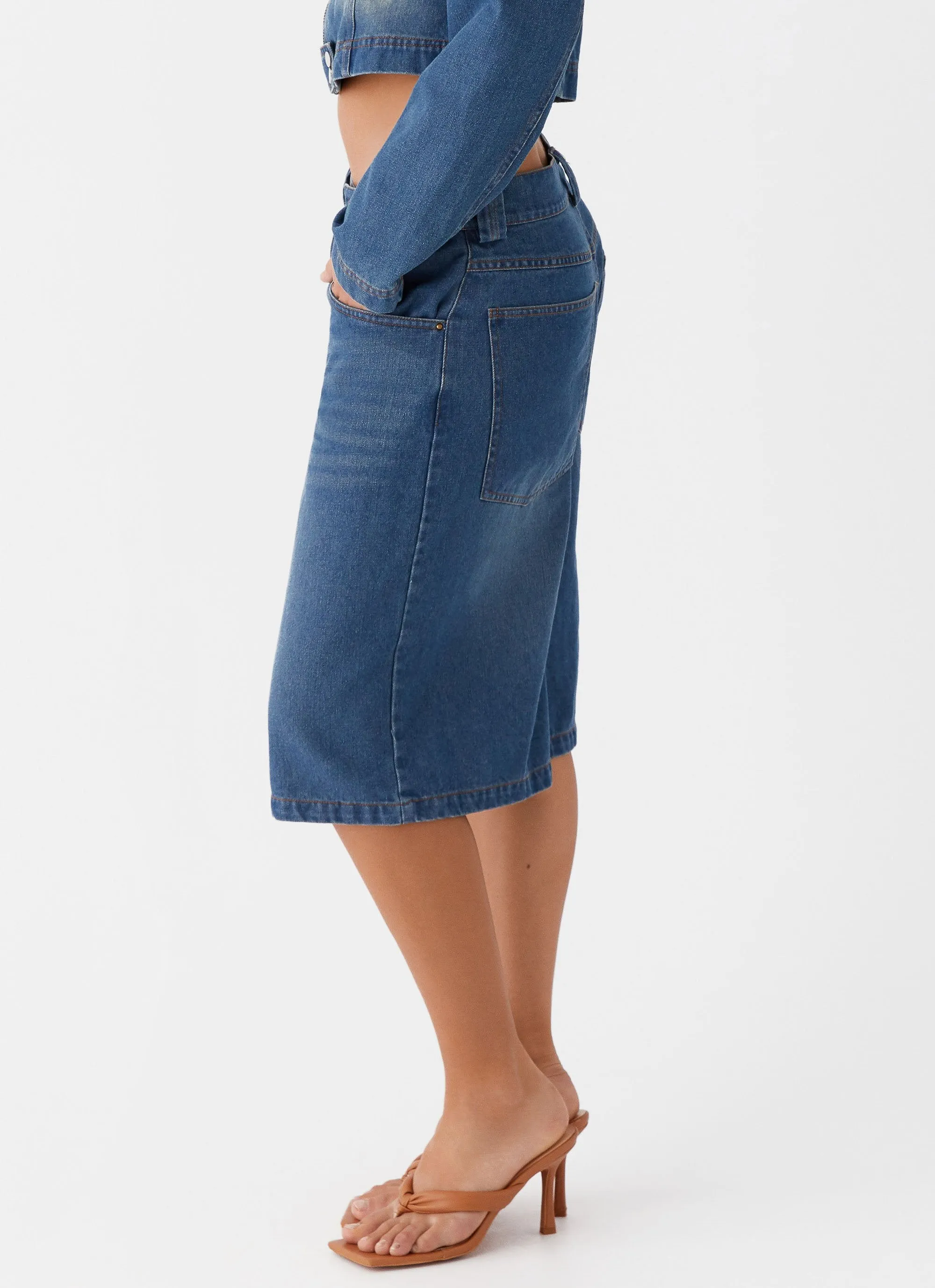 Ride Elegant Baggy Jorts - Vintage Blue Wash sold by Peppermayo product image thumbnail 3