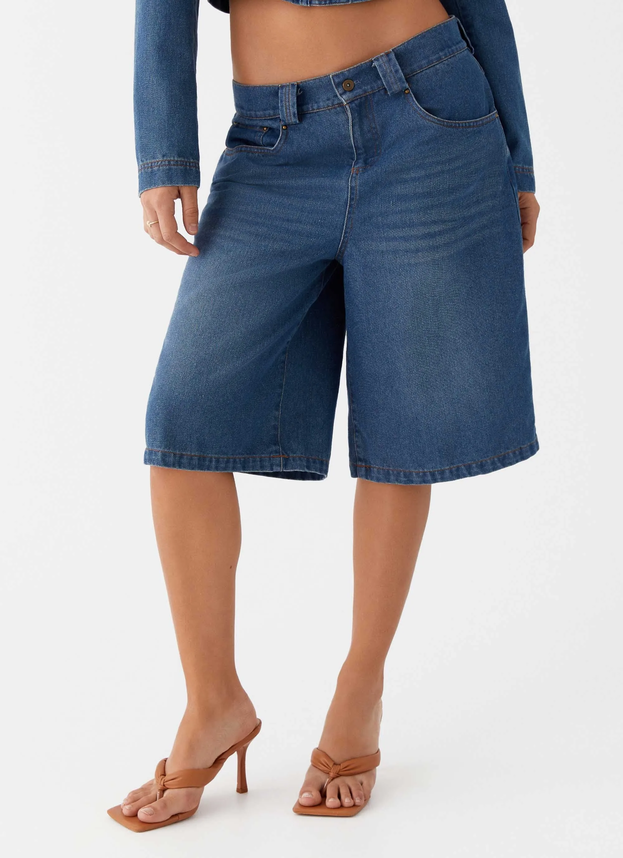 Ride Elegant Baggy Jorts - Vintage Blue Wash sold by Peppermayo product image thumbnail 5