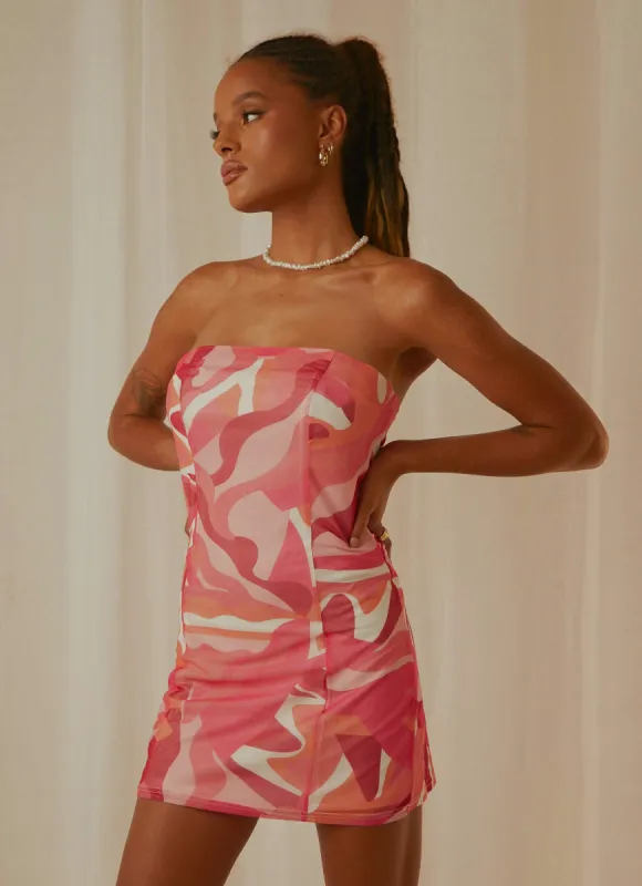 Lets Celebrate Mesh Mini Dress - Candy Wave sold by Peppermayo