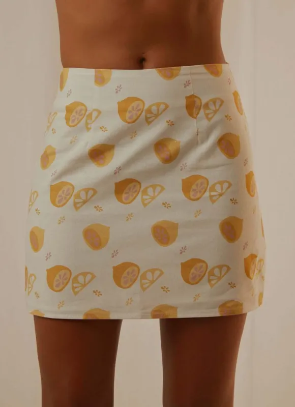 Fruit Bowl Mini Skirt - Lemonata sold by Peppermayo