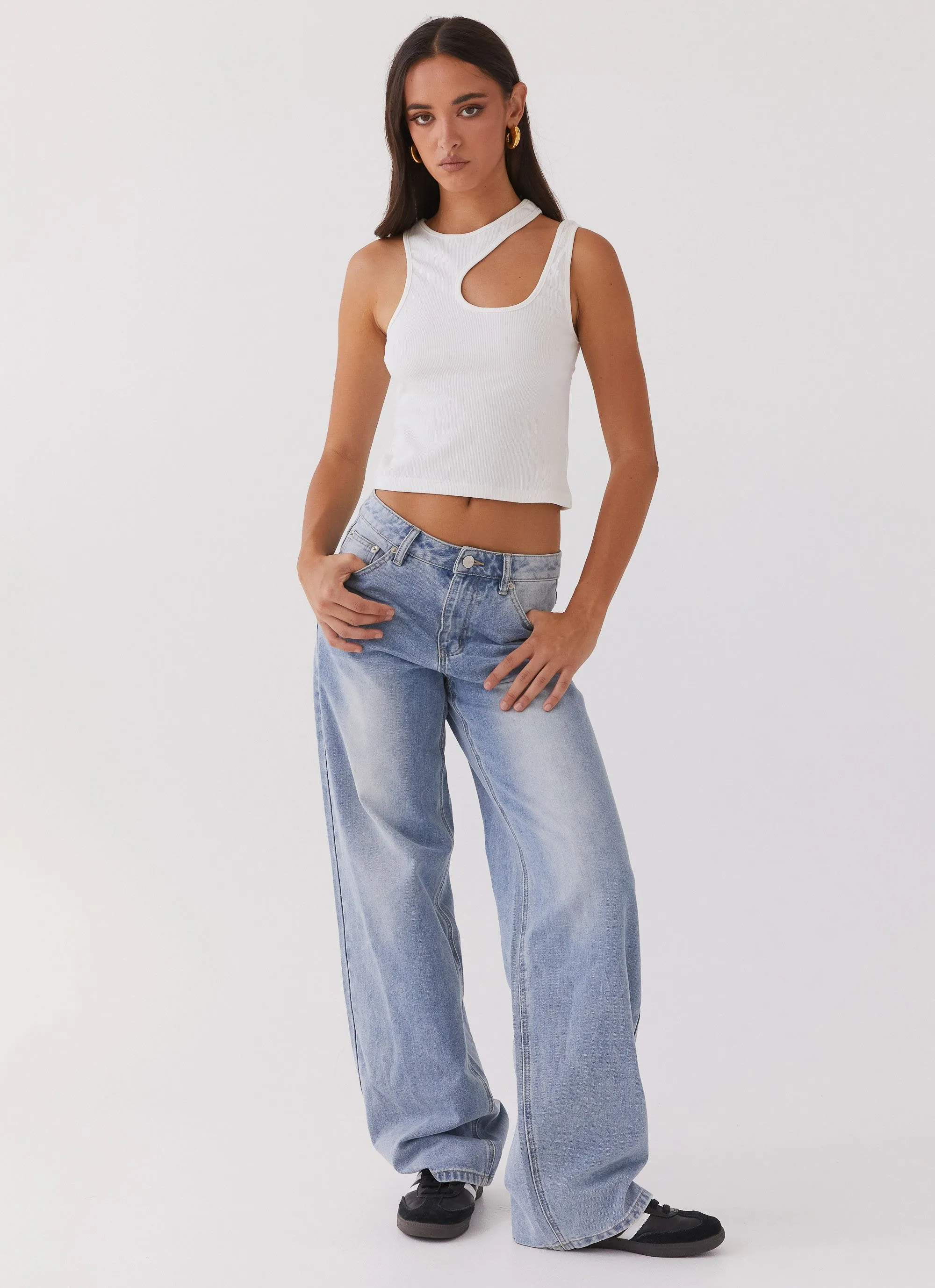 Isla Cut Out Tank Top - White sold by Peppermayo product image thumbnail 2