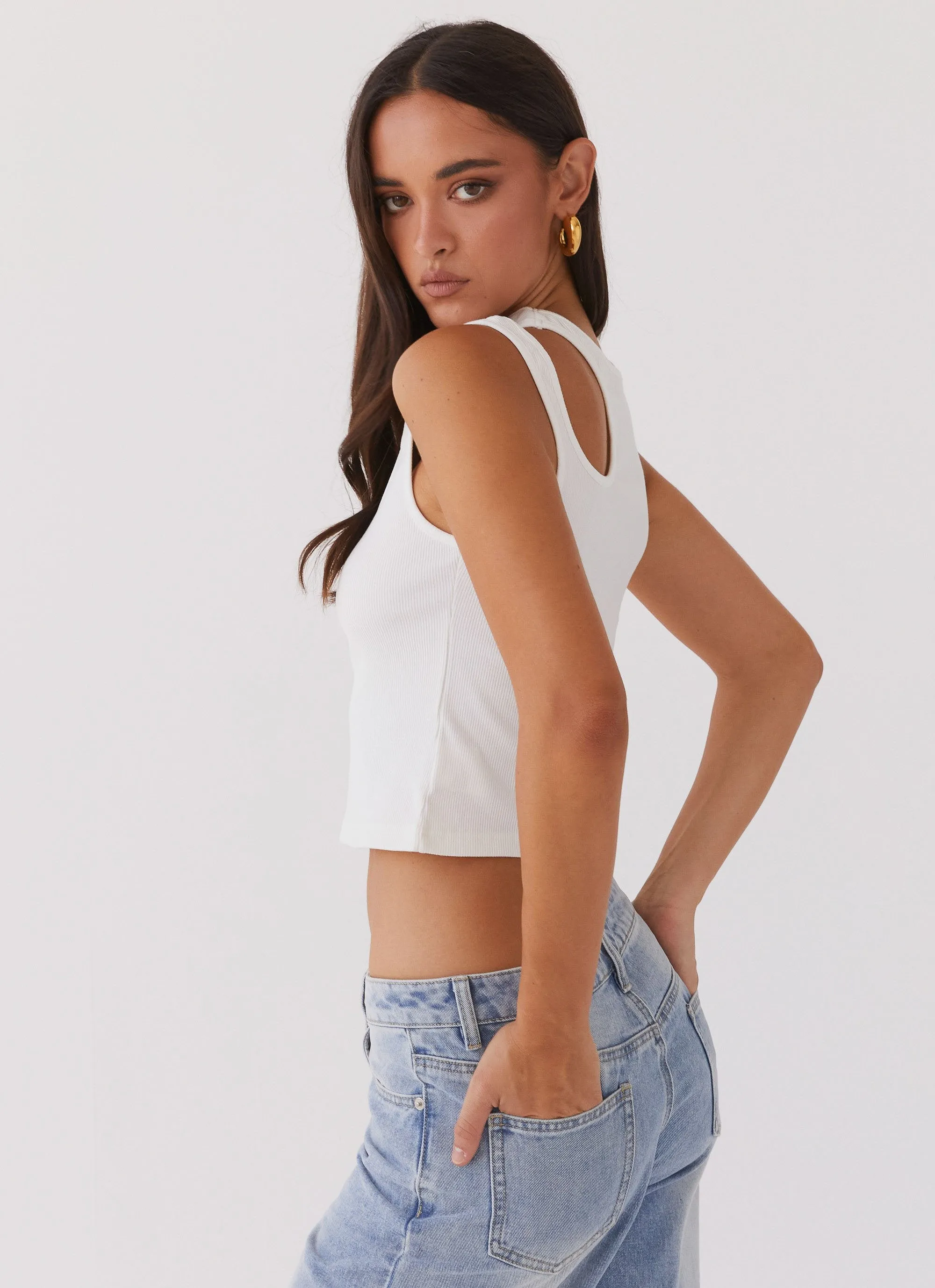 Isla Cut Out Tank Top - White sold by Peppermayo product image thumbnail 3