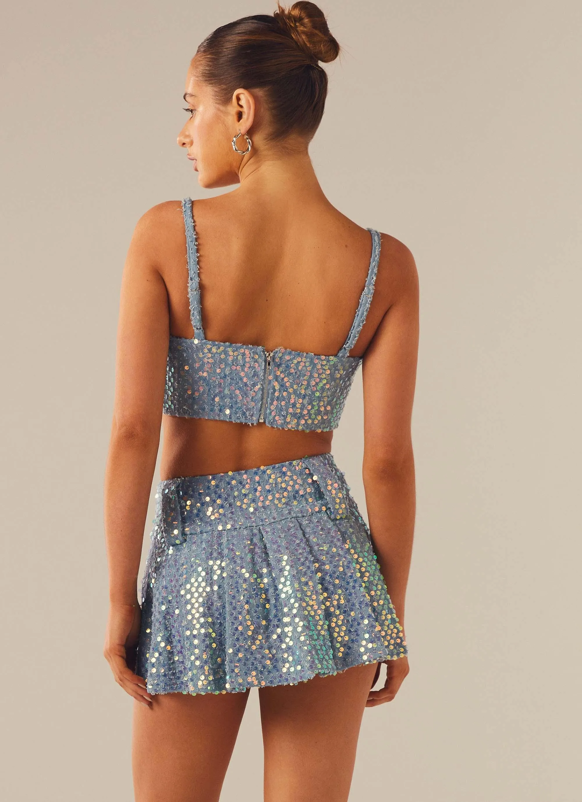 Fly Girl Mini Skirt - Sequin Denim sold by Peppermayo product image thumbnail 4