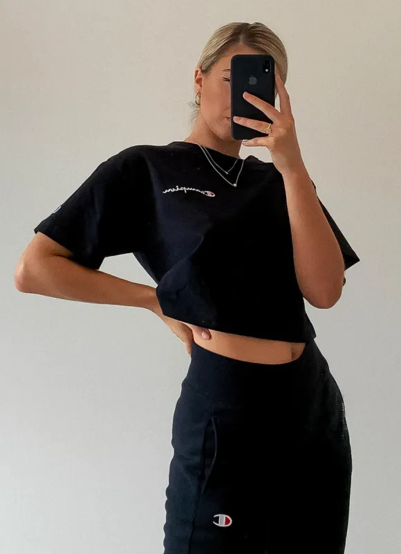 Heritage Crop Tee - Black sold by Peppermayo