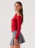 Danica Pleated Mini Skirt - Charcoal sold by Peppermayo