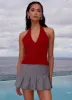 Danica Pleated Mini Skirt - Charcoal sold by Peppermayo