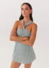 Keira Linen Mini Dress - Coastal Stripe sold by Peppermayo