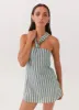 Keira Linen Mini Dress - Coastal Stripe sold by Peppermayo