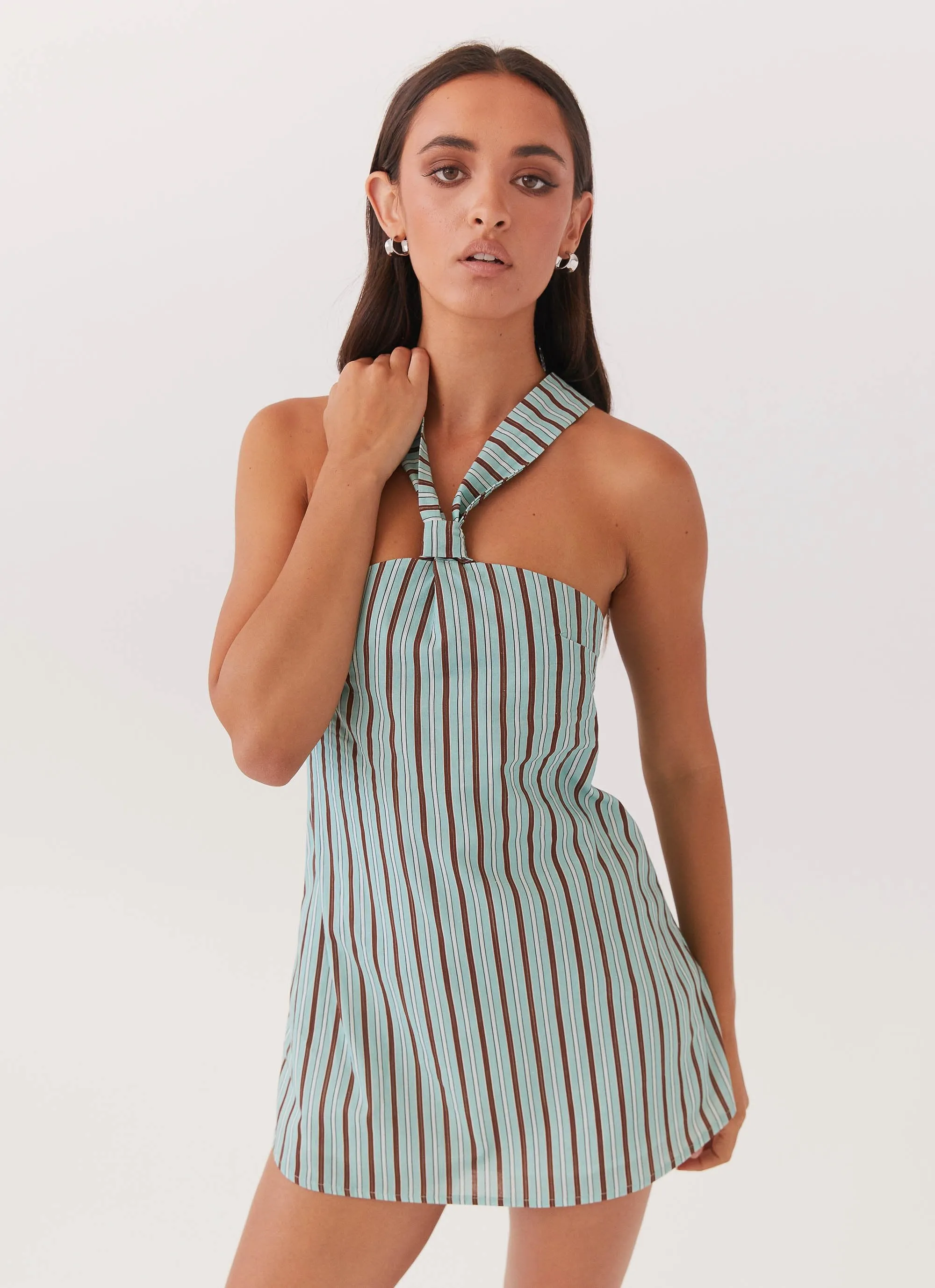 Keira Linen Mini Dress - Coastal Stripe sold by Peppermayo product image thumbnail 2
