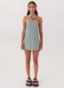 Keira Linen Mini Dress - Coastal Stripe sold by Peppermayo