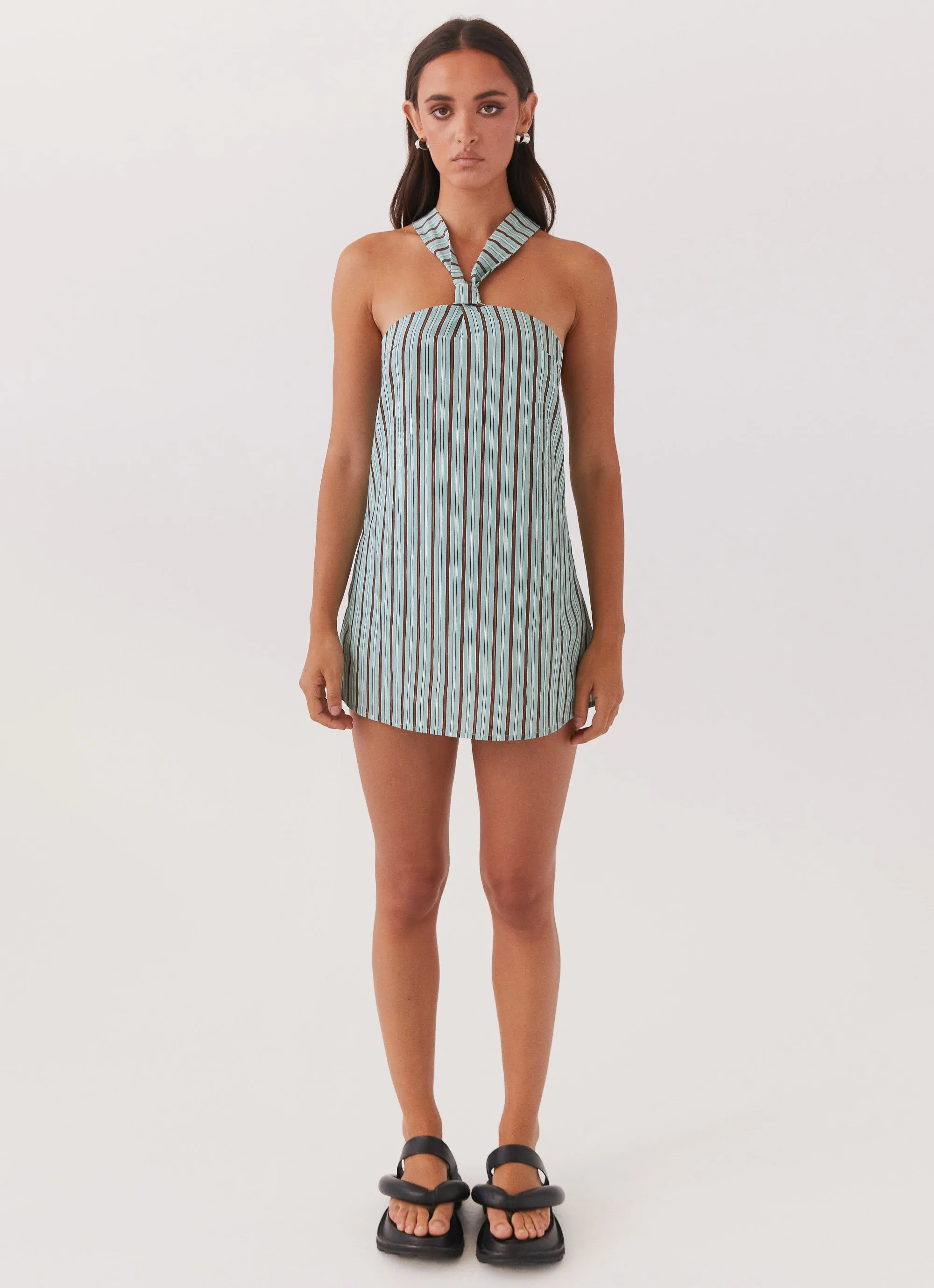 Keira Linen Mini Dress - Coastal Stripe sold by Peppermayo product image thumbnail 4