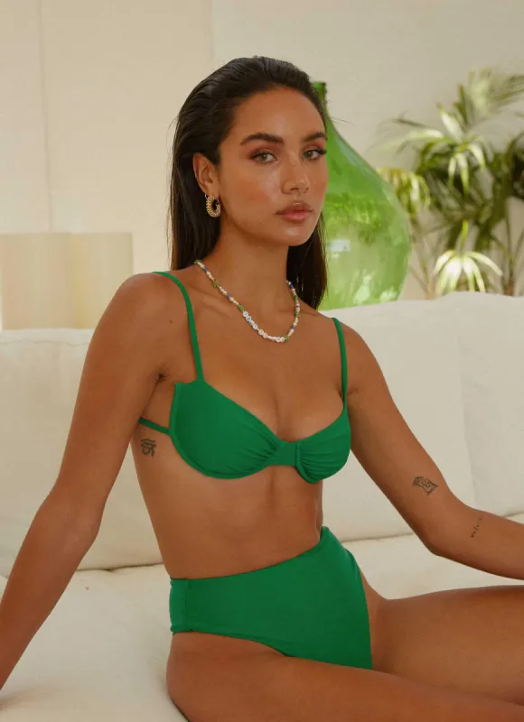 Miami Skies Balconette Bikini Top - Jade Green sold by Peppermayo