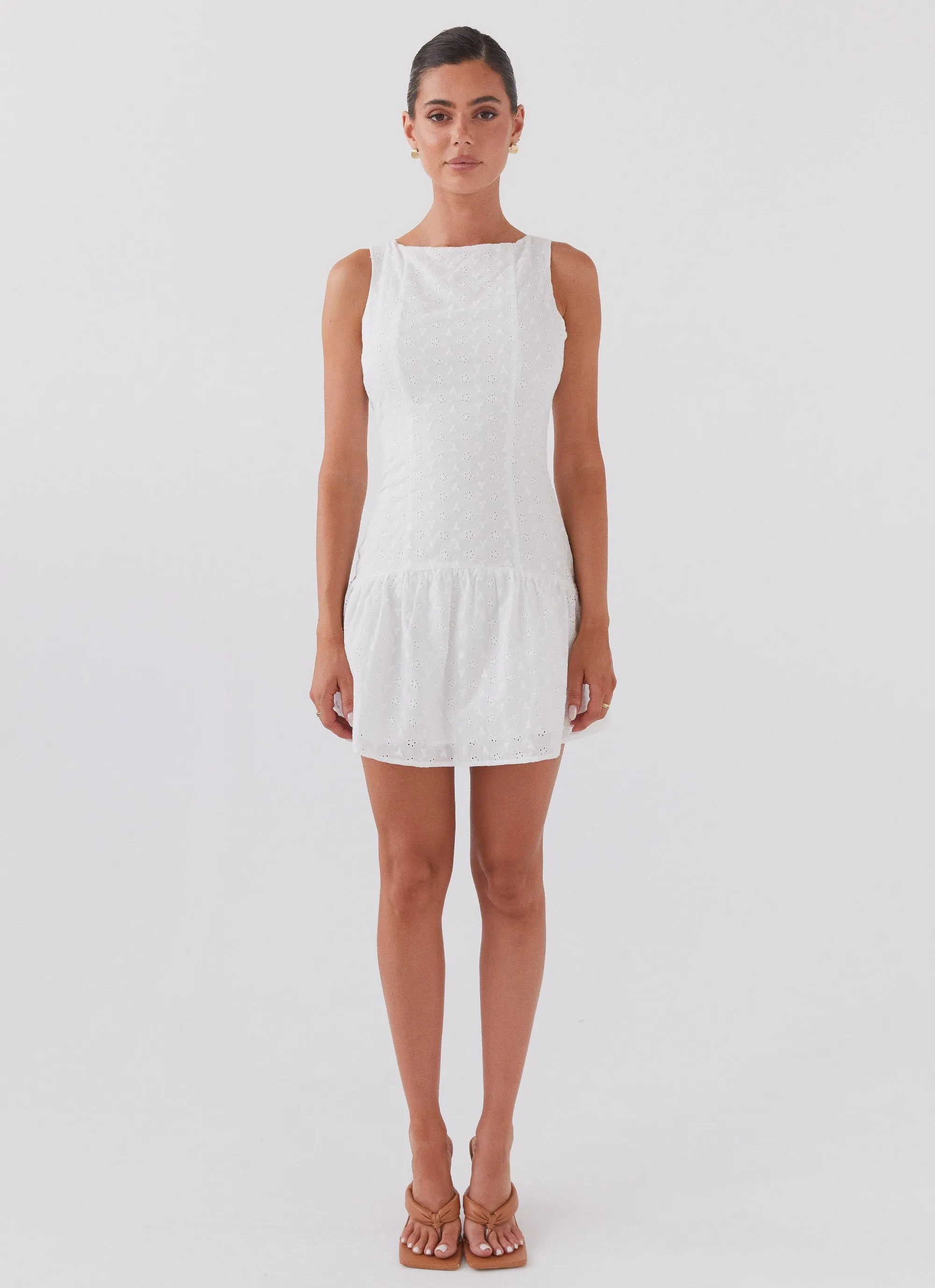 Adyson Broderie Mini Dress - White sold by Peppermayo product image thumbnail 4