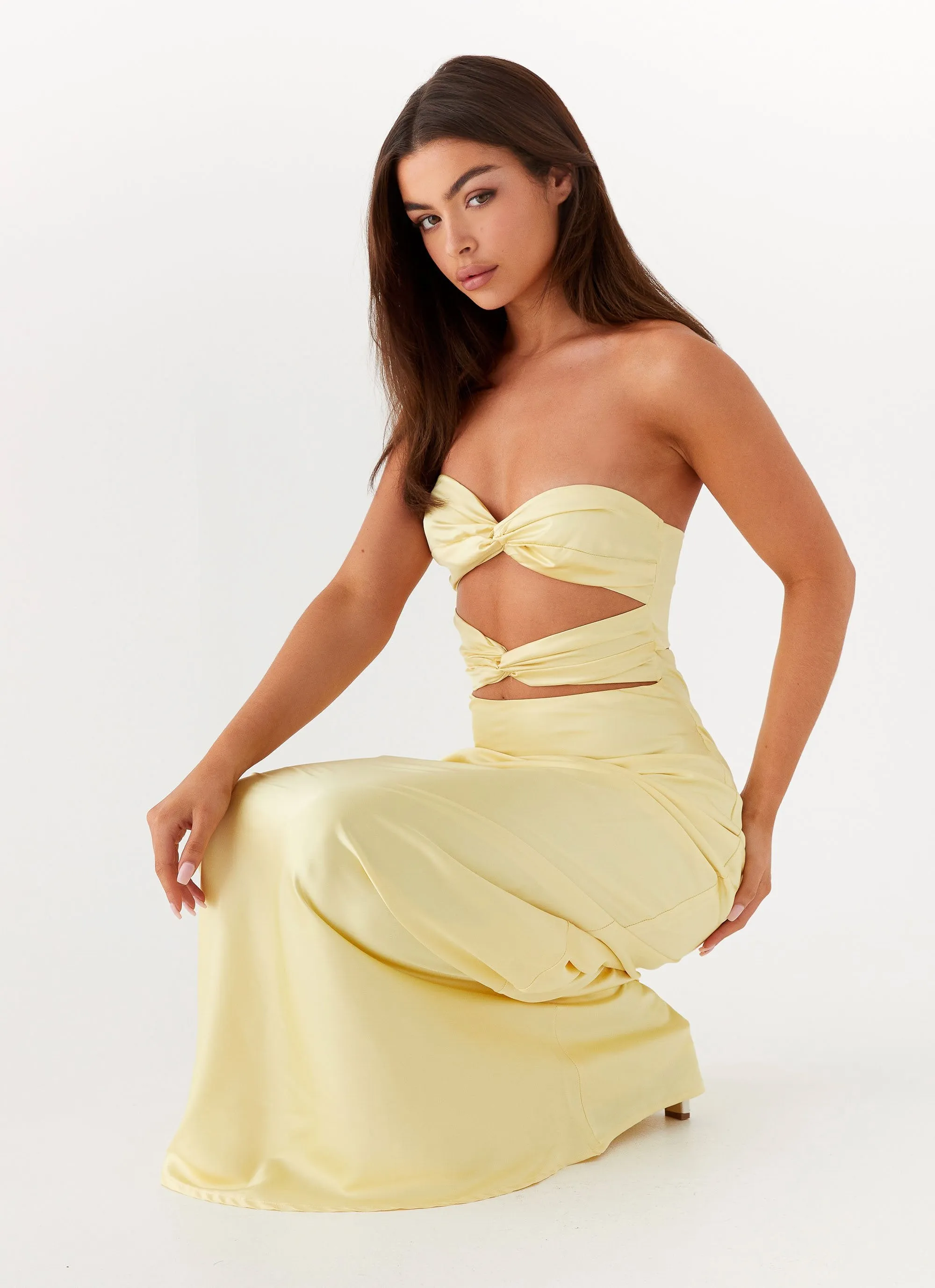 Tianna Strapless Maxi Dress - Yellow sold by Peppermayo product image thumbnail 5