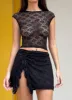 Tiffany Lace Mini Skirt - Black sold by Peppermayo