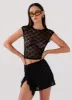 Tiffany Lace Mini Skirt - Black sold by Peppermayo