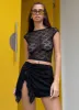 Tiffany Lace Mini Skirt - Black sold by Peppermayo