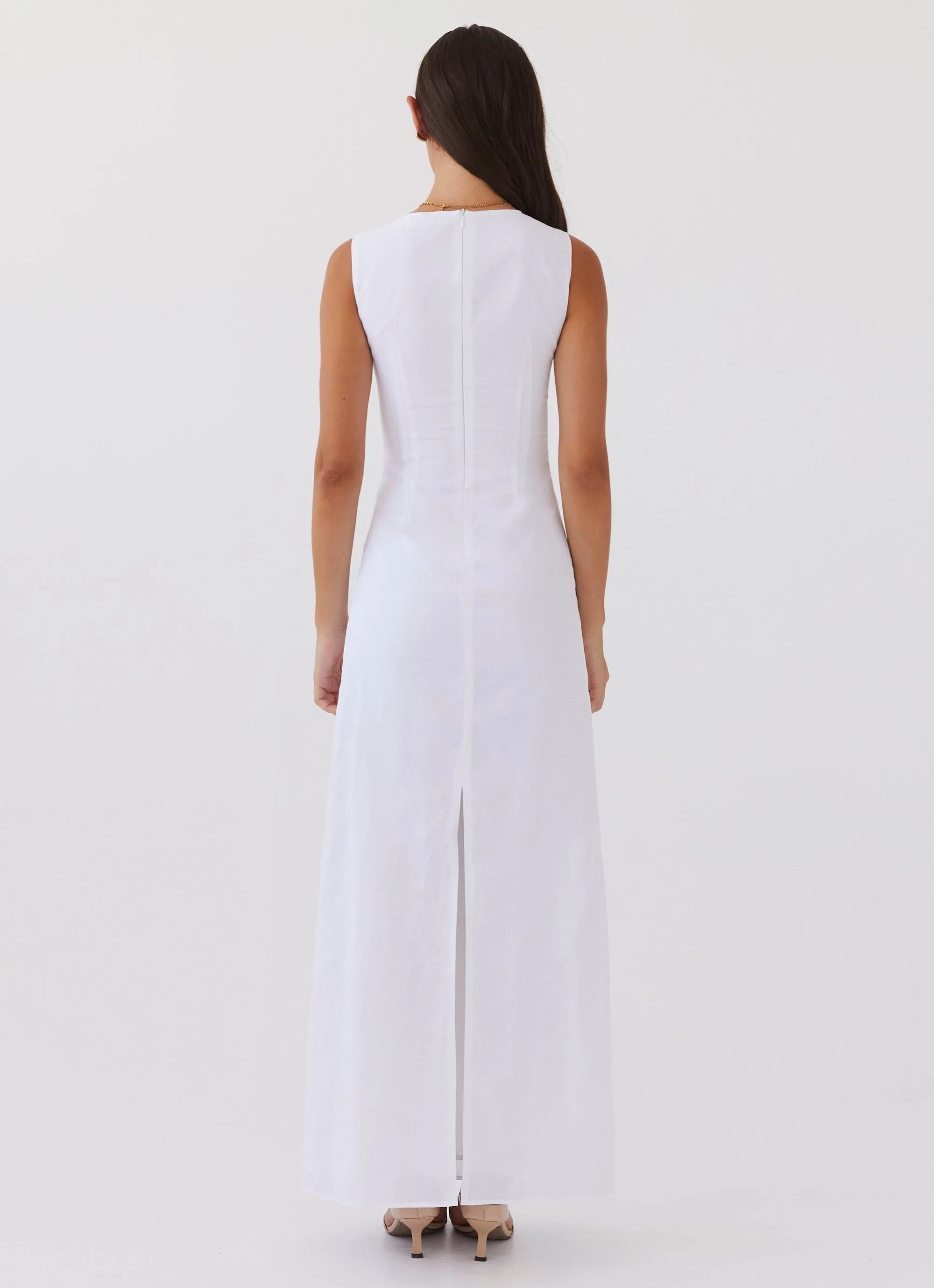 Eloise High Neck Maxi Dress - White sold by Peppermayo product image thumbnail 4