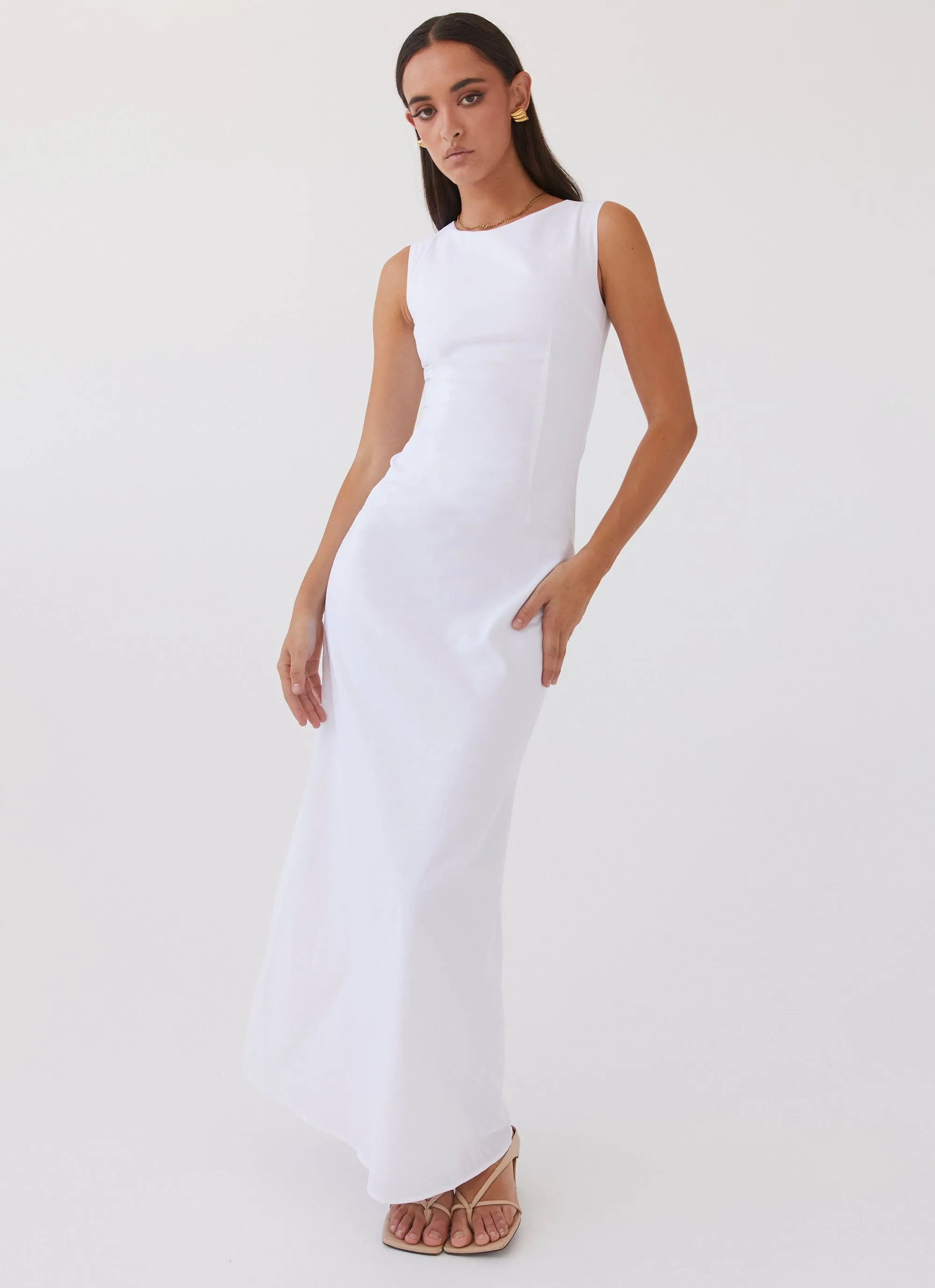 Eloise High Neck Maxi Dress - White sold by Peppermayo product image thumbnail 5