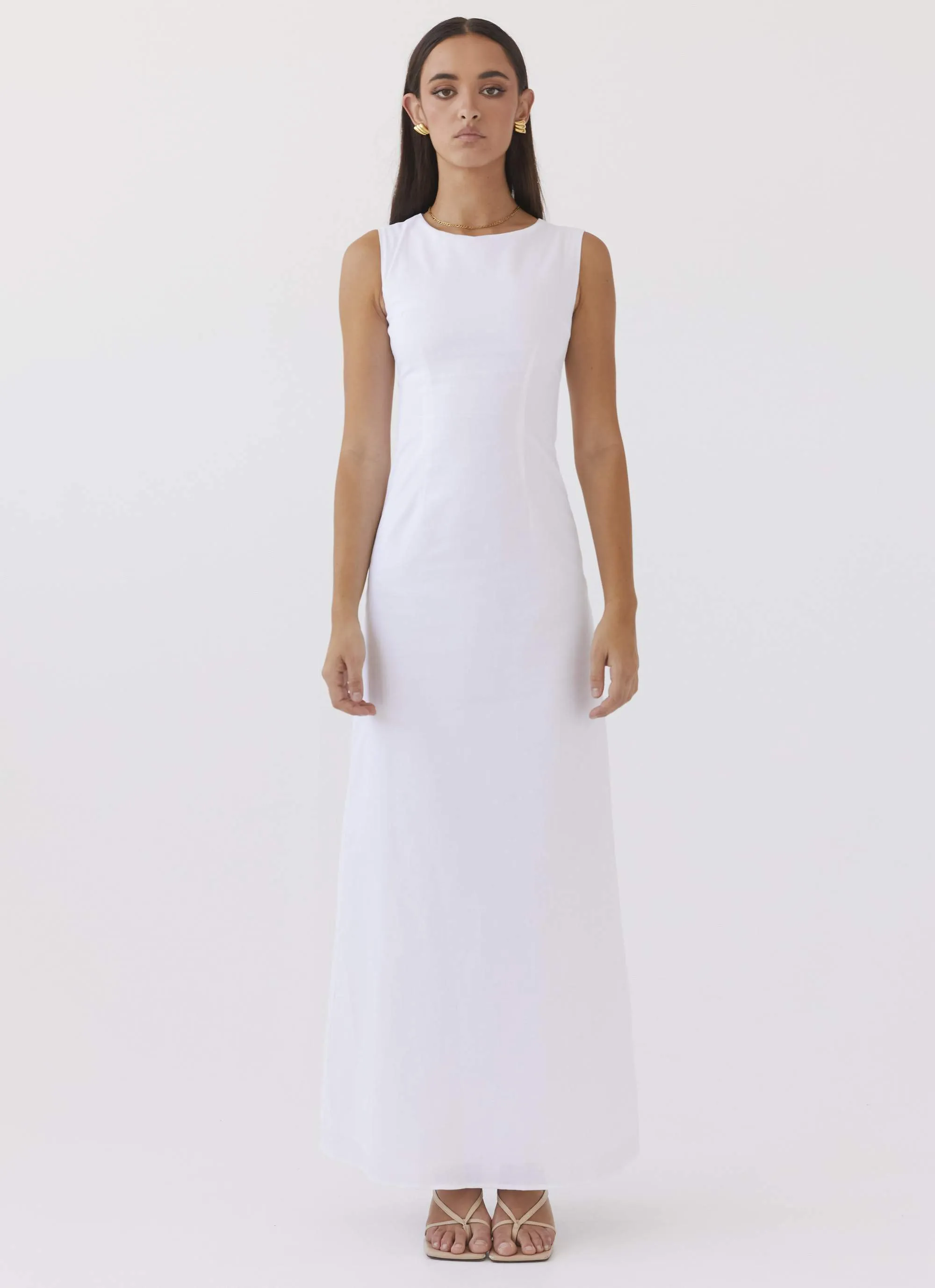 Eloise High Neck Maxi Dress - White sold by Peppermayo product image thumbnail 2