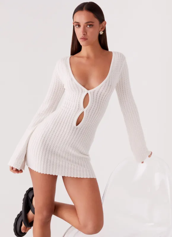 Lavelle Knit Mini Dress - Ivory sold by Peppermayo